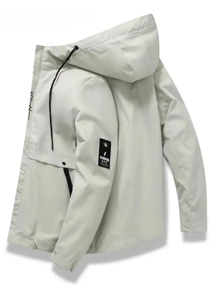 

Мужская повседневная ветрозащитная куртка на молнии, спортивная, высокого качества, удлиненная, с воротником-бомбером, модный молодежный стиль, осень 2024