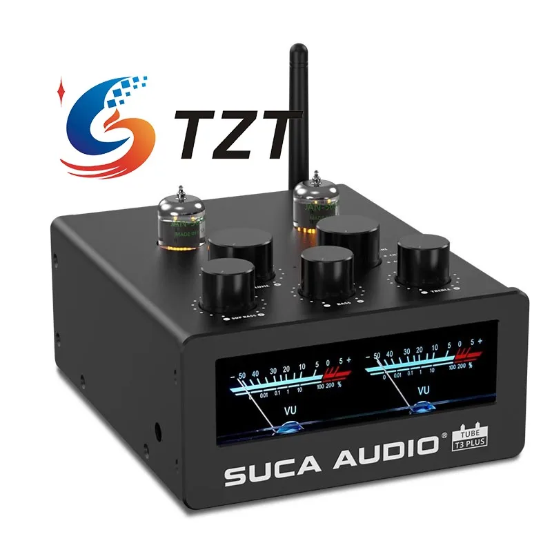 TZT SUCA AUDIO TUBE-T3 PLUS 300W + 300W Hifi amplificatore di potenza tubo preamplificatore amplificatore Bluetooth con contatori VU