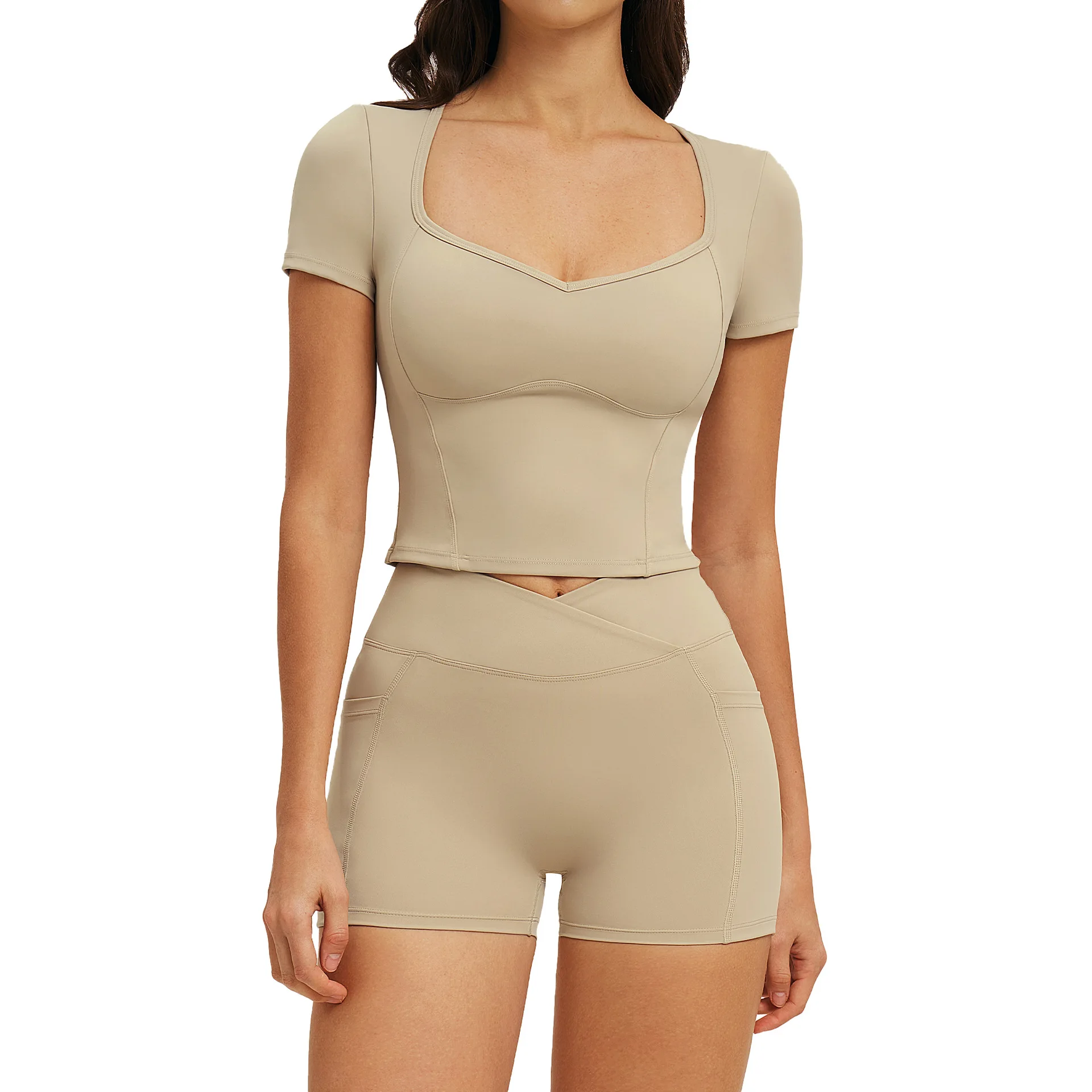 

Maxdutti Naked Sports Suit, Tight Fitting Fashion Casual Yoga Suit, Outdoor Running Sports Suit New Two Piece Set Women's