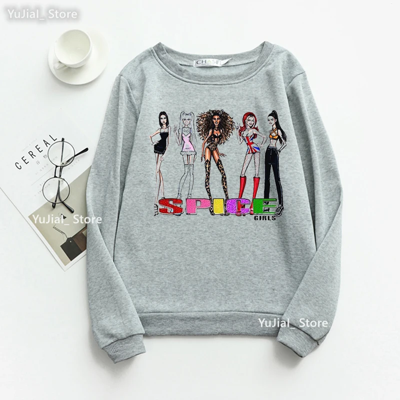 2023เครื่องเทศสาวการ์ตูนพิมพ์เสื้อแฟชั่น Hip Hop Hoodies เสื้อผ้าสตรี Funny Cool Tracksuit Femme Streetwear