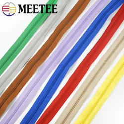 10M Meetee 3# Nylon Zipper Coil with Zips Head Color Open-End Zippers for Bags Clothes Repair Kit DIY Garment Sewing Accessories