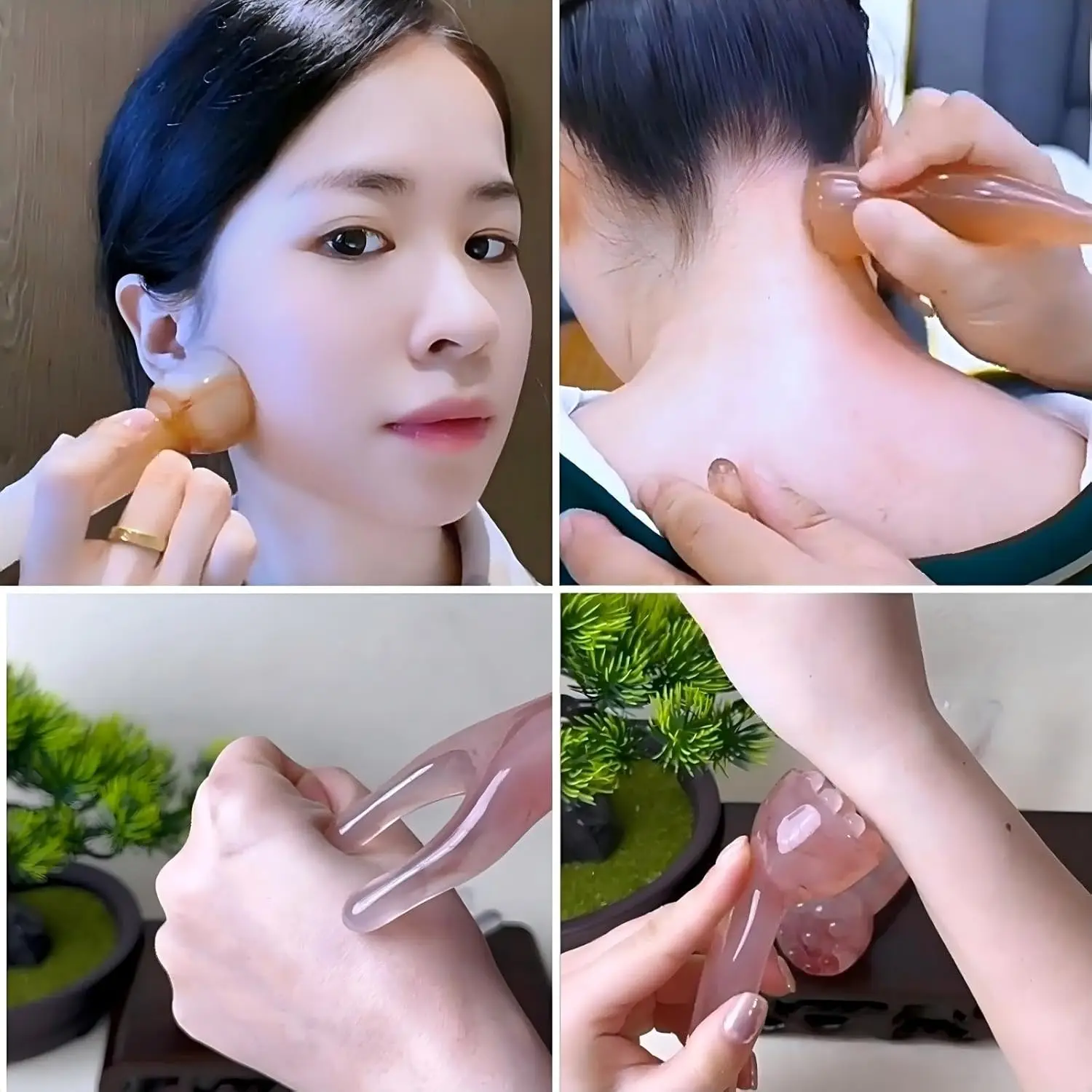 

Double-Ended Nose and Facial Massage Stick with 10 Points Head and Meridian Scraping Tool Gua Sha Massager for Face Neck Back