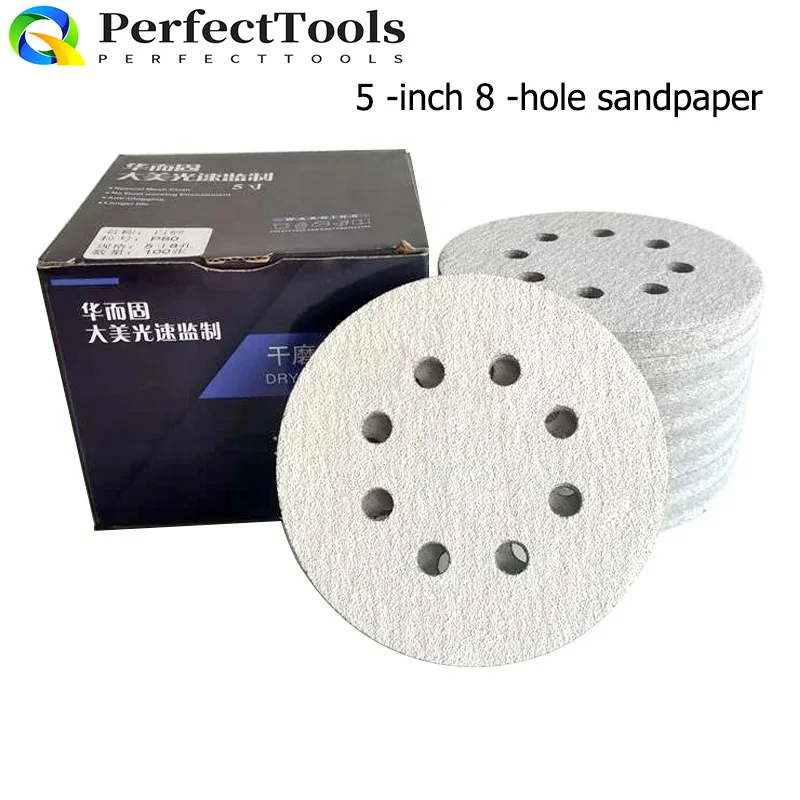 

5 Inch 8-hole Dry Automotive Sanding Paper P80~p320 Car Sandpaper For Grinder Putty Polishing Self-adhesive Grinding Discs 125