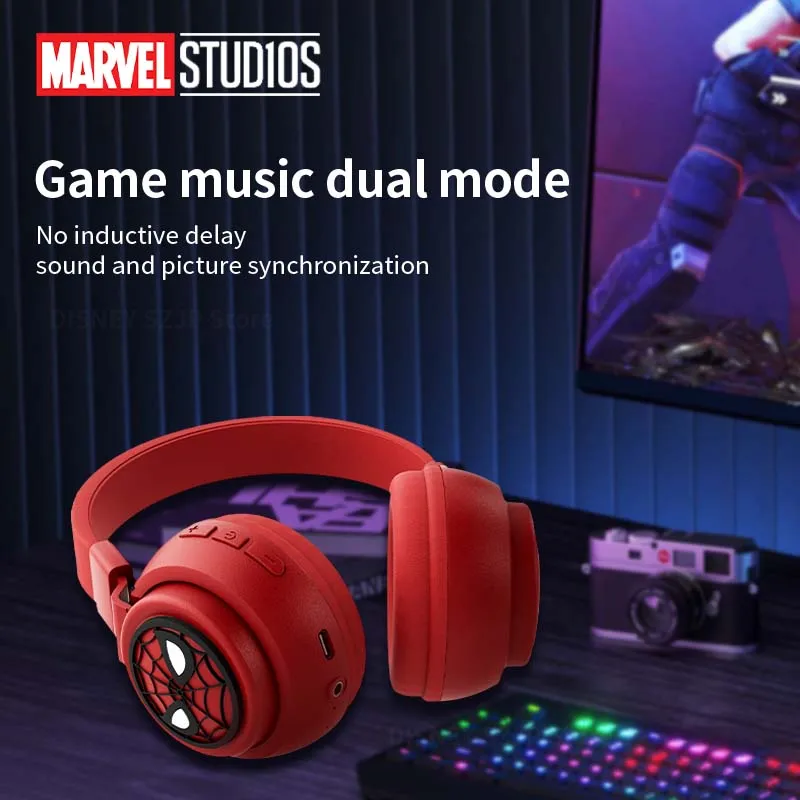 Disney Wireless Bluetooth Headphones Earphones X3 HIFI Surround Sound Foldable Laptop Headsets with Mic for Kids Anime Cartoon