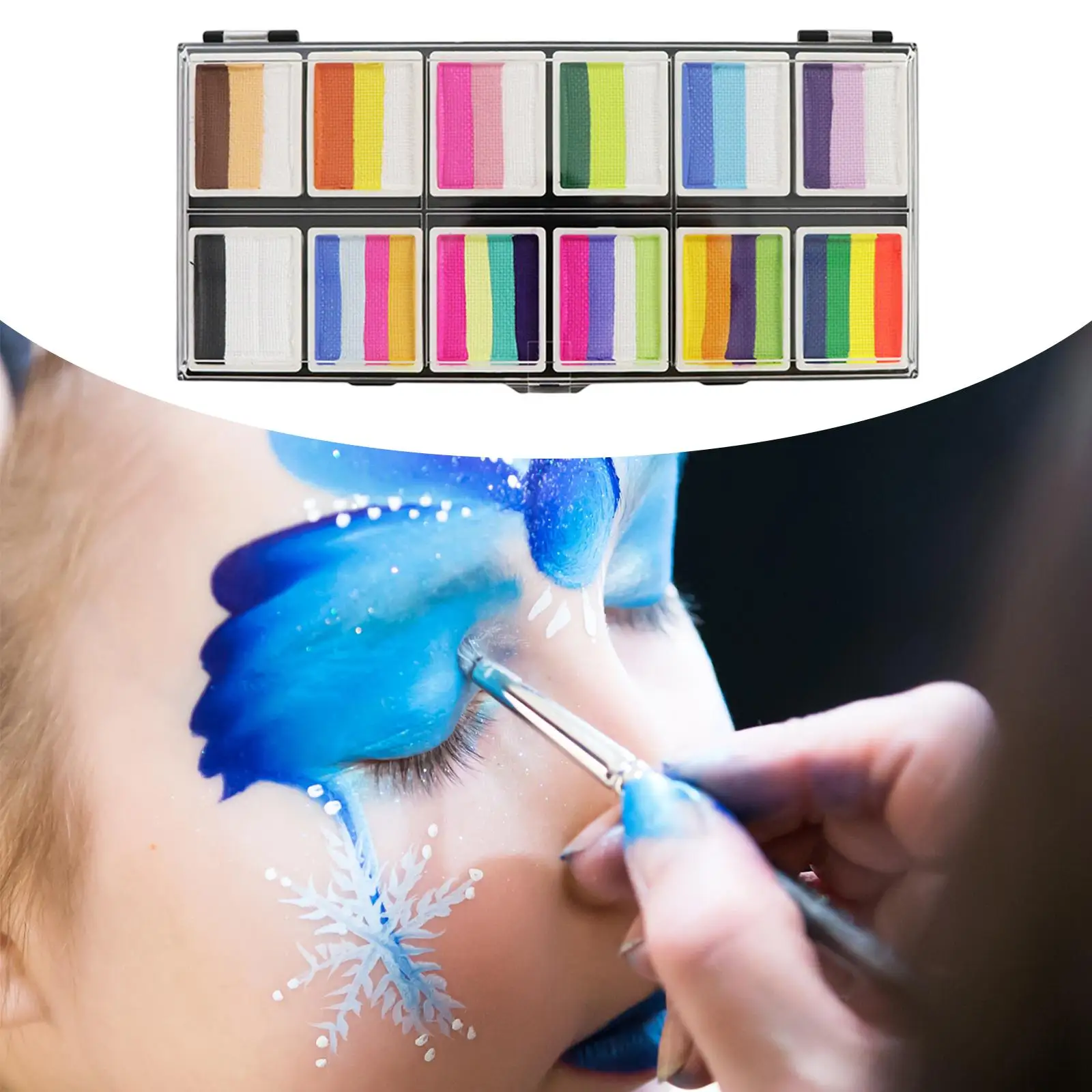 Face Body Paint Kit 12 Color Waterproof Oil-based Washable Palette Makeup for Kids Adults Festival Drawing Cosplay