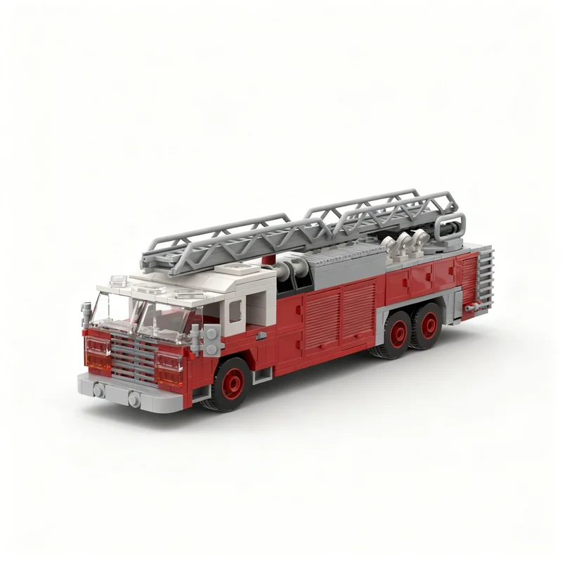 

460PCS MOC Technology Seagrave Ladder Truck Model DIY Creative Assembly Building Blocks Display Birthday Gift Decoration Home