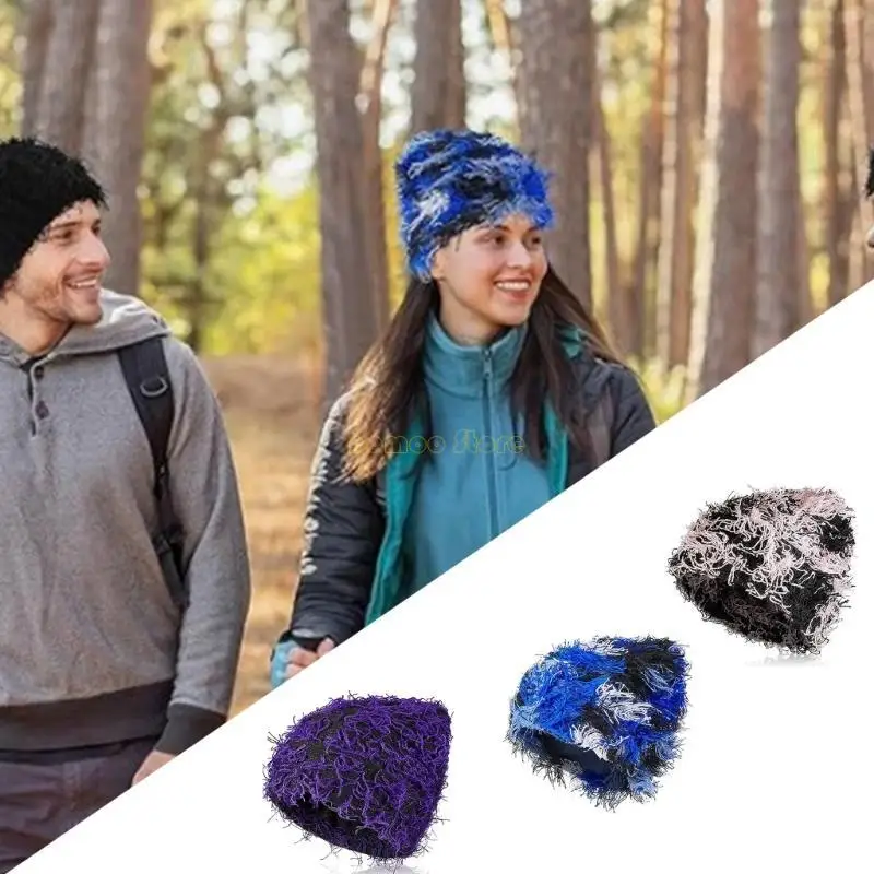 31BF الهيب هوب للجنسين قبعة صغيرة Y2K الفتيات Harajuku نمط صور الدعائم تنوعا فوضوي لفائف قبعة للخريف والشتاء