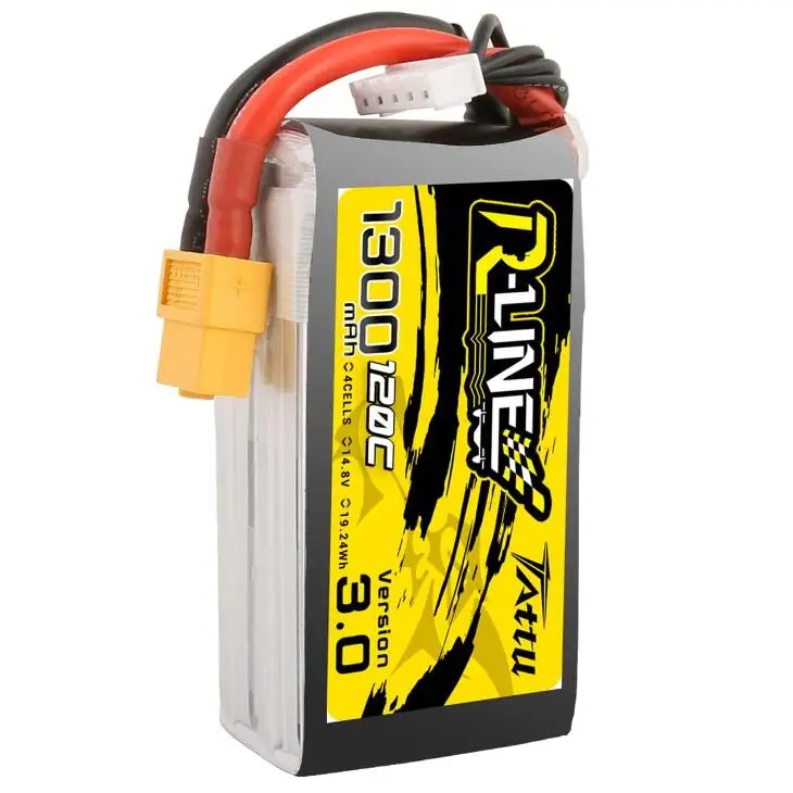 Ace Tattu R-Line Versie 3.0 1300Mah 14.8V 120c 4 Cellen 4S 1P Lipo Accu Xt60 Voor Rc Auto Boot Vrachtwagen Heli Vliegtuig Drone