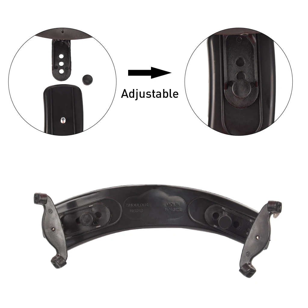 Adjustable Violin Shoulder Pad Professional Stringed Instrument Accessories 1/8 Size Fiddle Shoulder Rest Black Padded