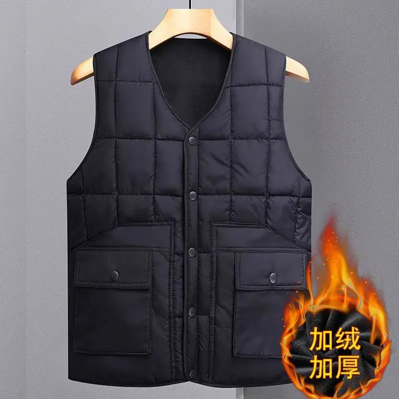 

Зимний мужской утепленный бархатный жилет из теплого и свободного хлопка