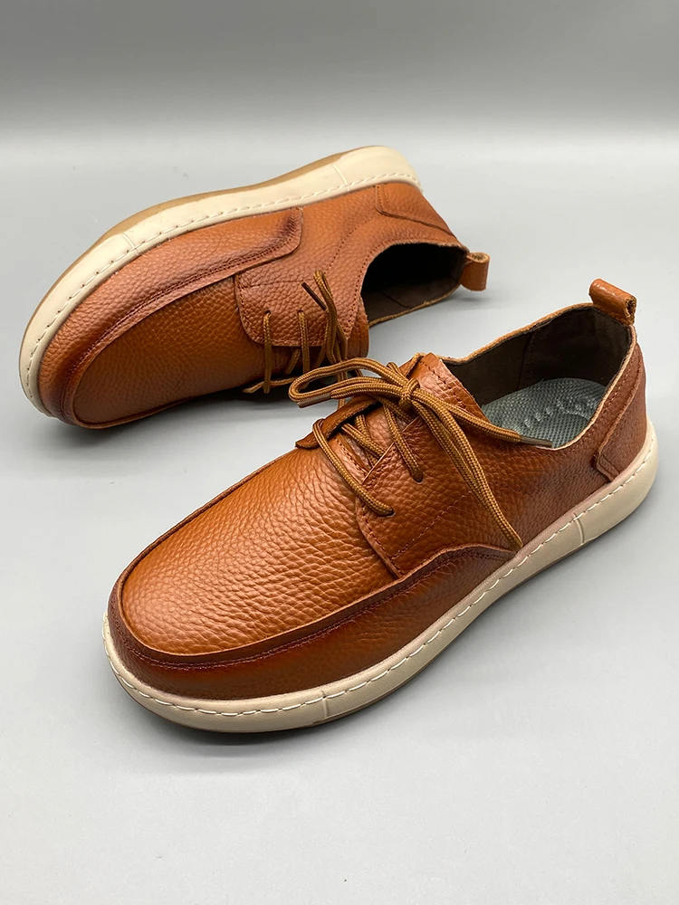 

Leather Comfortable Breathable Men's oes Lightweight Casual Busin Commute Sle Slip-On round Toe Low Heel EVA Outsole