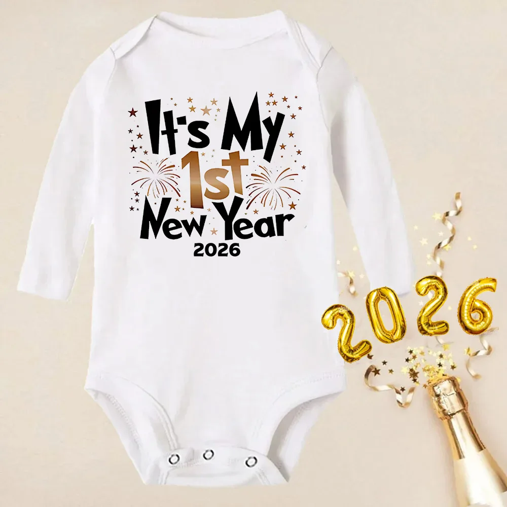 

It's My 1st New Year 2026 Baby Rompers Newborn Long Sleeve Infant Jumpsuit First New Year Baby Bodysuit Toddler New Year Ropa