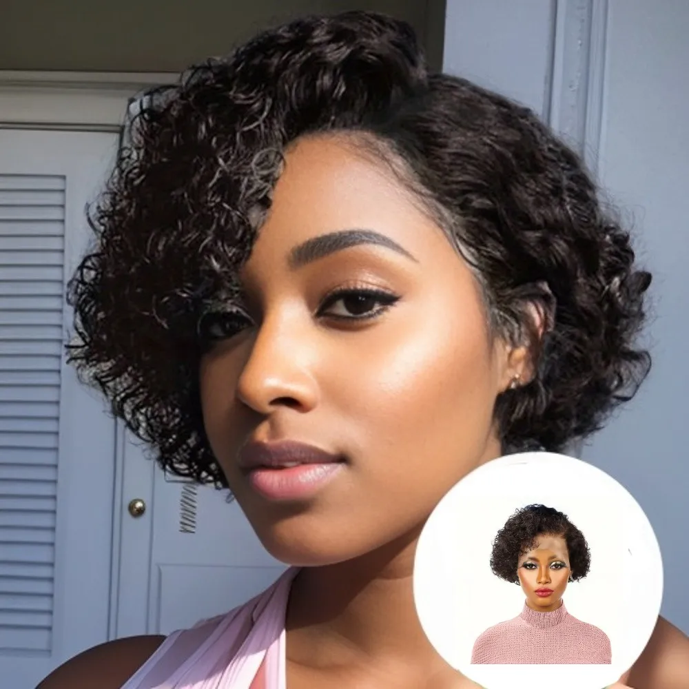 

Pixie Cut Lace Front Human Hair Wigs 13x4x1 Lace Frontal Wigs