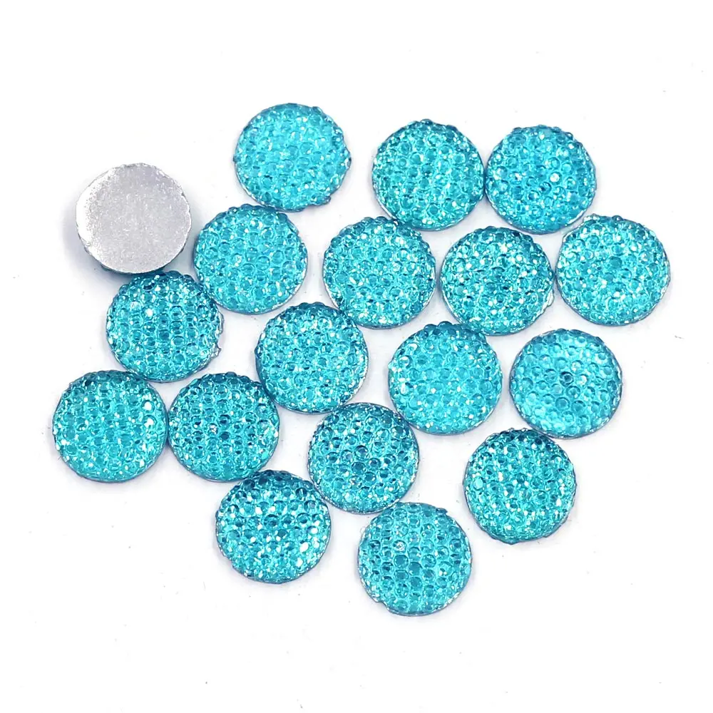 Cammeo Cabochon Dome retro piatto acrilico punto rotondo colorato per la decorazione anello impostazioni orecchino vuoto accessori fai da te 12x3mm