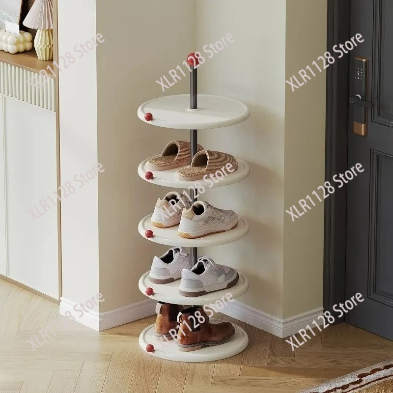 

Modern Circular Multi-Layer Shoe Storage Rack Vertical Minimalist Organizer for Home Doorway