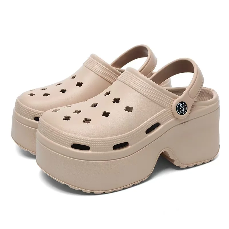 ليوبارد سميكة القاع قباقيب للنساء مغلقة تو صنادل أرضية مكتنزة امرأة الصيف 2025 سوبر عالية إسفين كعب النعال الإناث #6