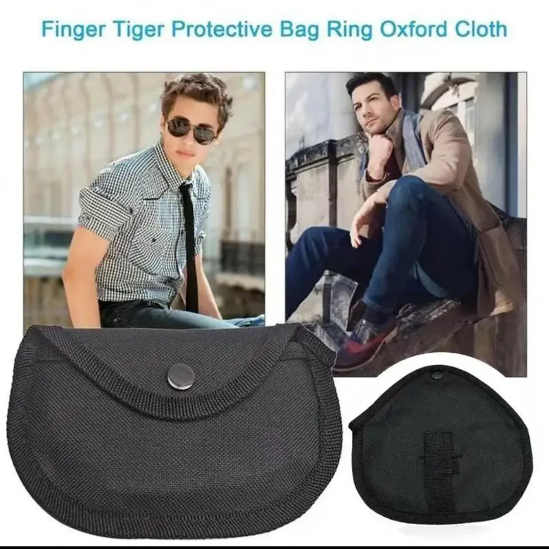 [J] 1Pc Shockproof Brass 4 Finger Tool Protection Bag With Soft Lining Hanging Buckle Tool Waist Bag For Small Parts Storage