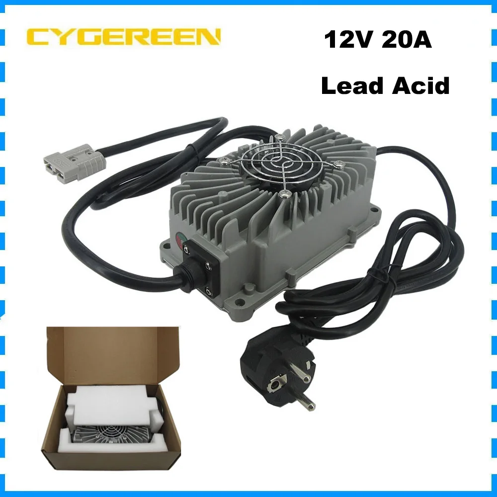 Wasserdichtes 12 V 12 Volt 20 A Blei-Säure-Schnellladegerät 14,4 V 100 Ah 150 Ah Gabelstapler RV Solar-Autobatterie-Ladegerät 300 W
