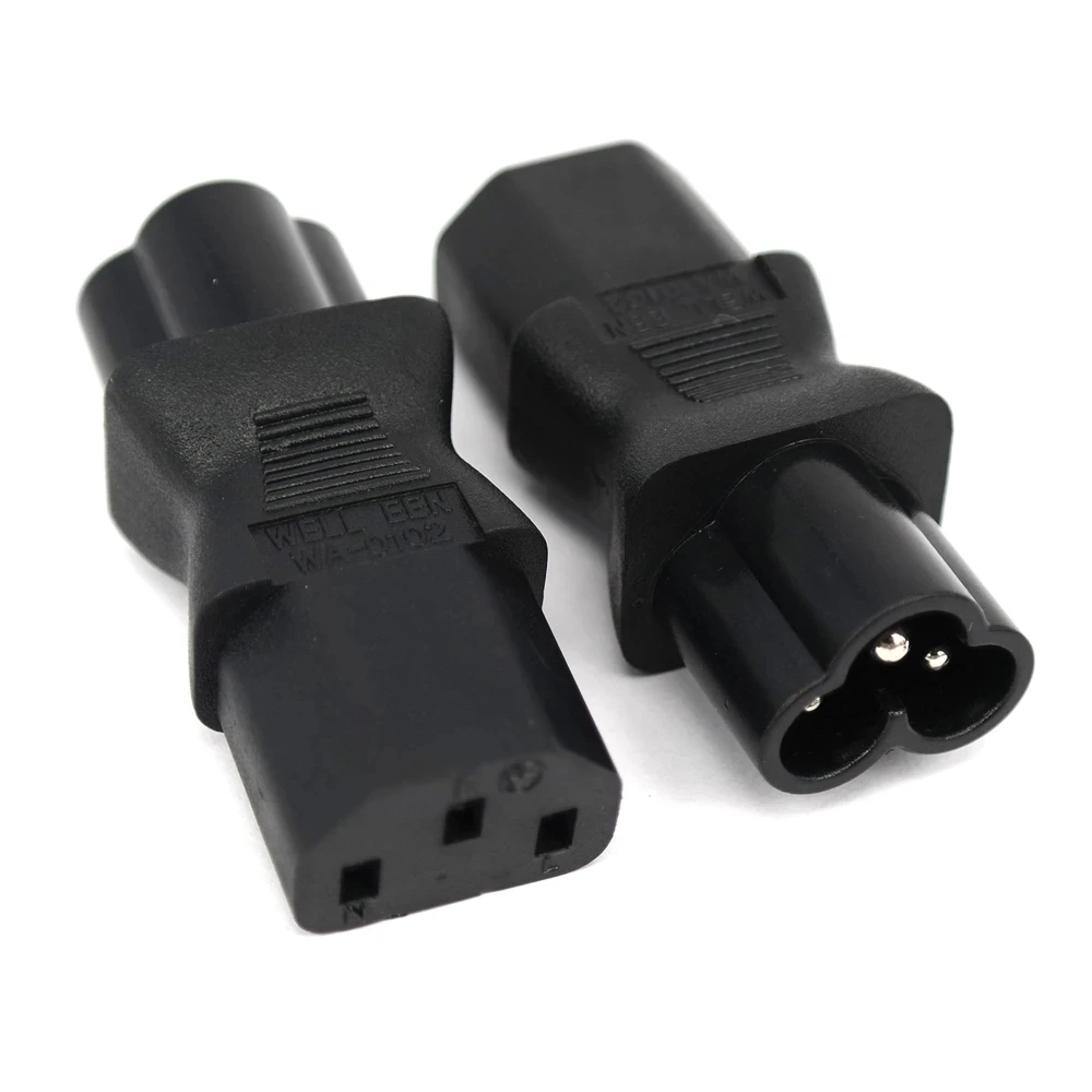 IEC320 C13 to IEC C8, IEC 3Pin female to 2Pin male power adapter Adaptor ,C8 male to IEC C13 10A 250V,C13 TO C8,C13 TO C6