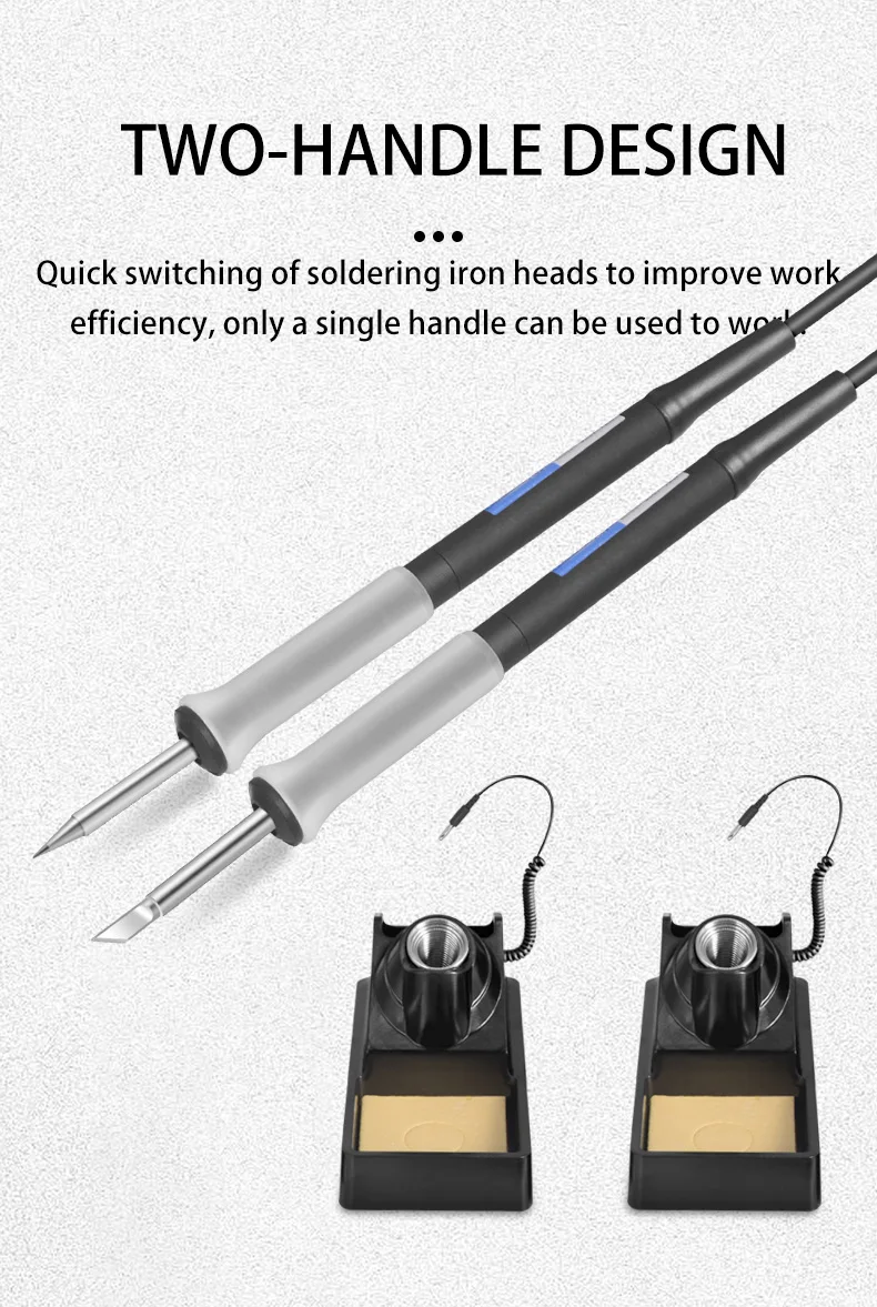 T12-X2 Digital Soldering Station, Dual Handles, OLED, Digital Soldering Iron, STM 32 Chip, Auto-sleep, Energy Conservation