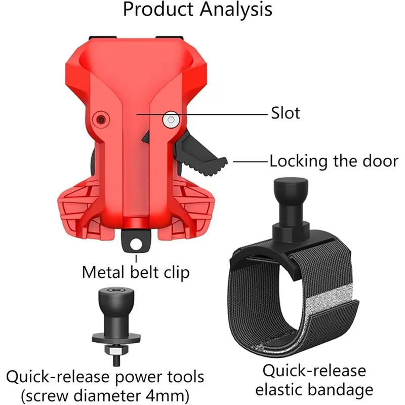 T21C Self-Locking,Quick-Draw Metal Tool Belt Holders 2Pcs For Drills And Hammers-Waist Hanger Double Lock System