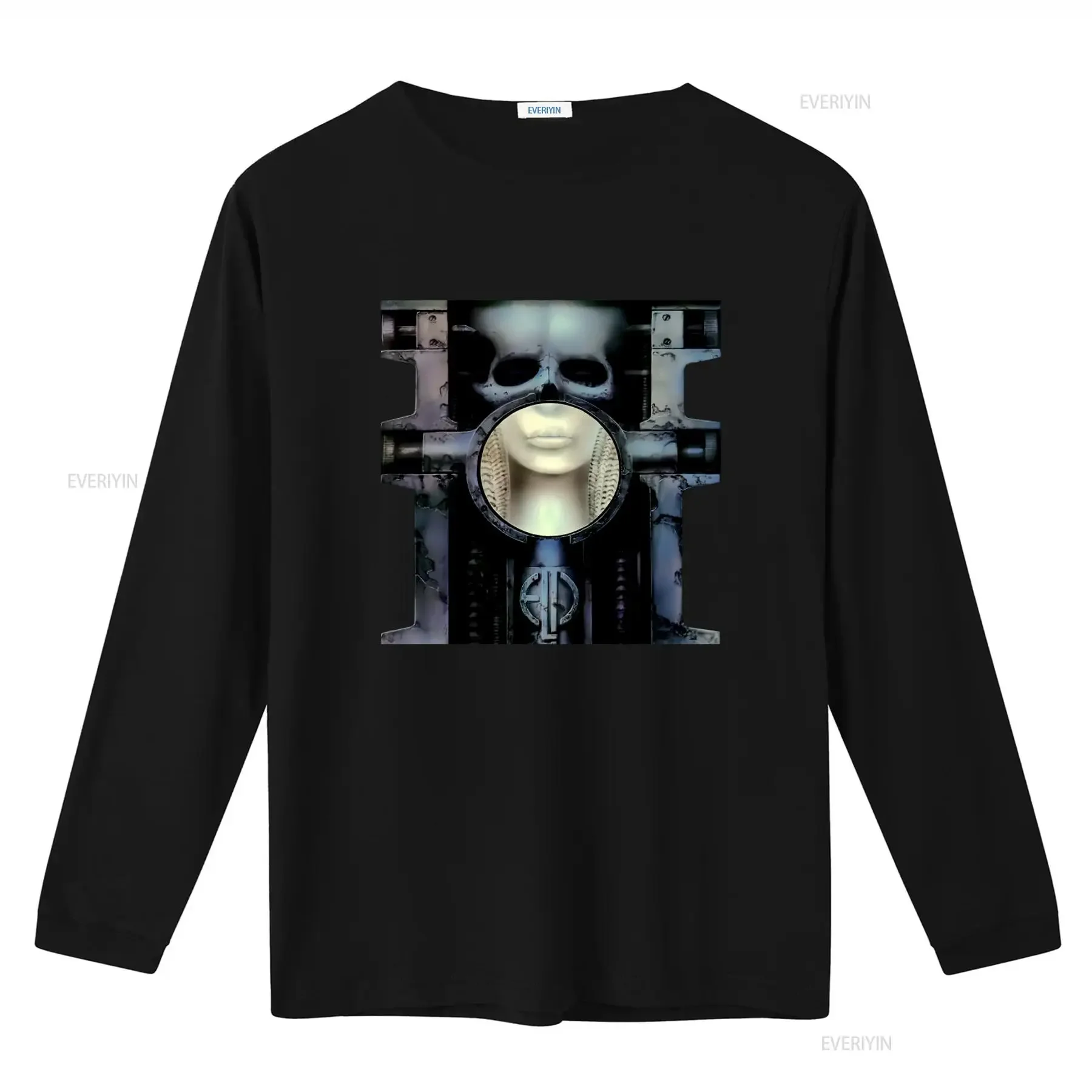 Emerson Lake Palmer Brain Salad Surgery Cotton T Shirt Black S 5XL G893 Cool Design Long s vintage Washed Versatile streetwear