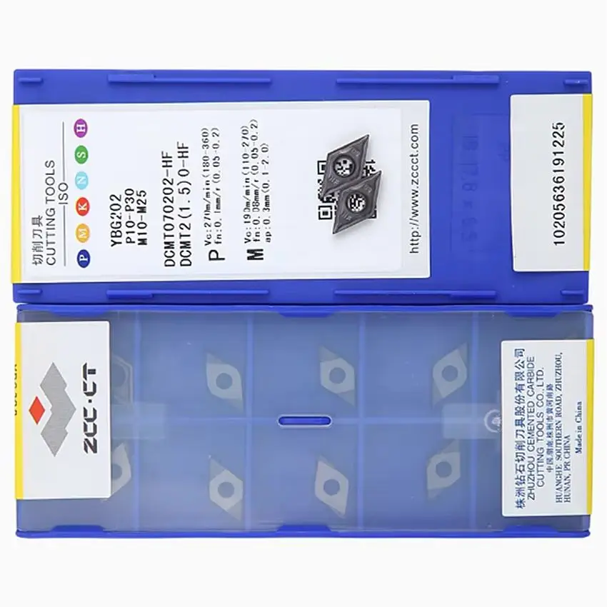 

DCMT070202-HF YBC251/DCMT070202-HF YBC252/DCMT070202-HF YBG202/DCMT070202-HF YBC152 ZCC.CT Твердосплавные токарные пластины с ЧПУ 10 шт./кор.
