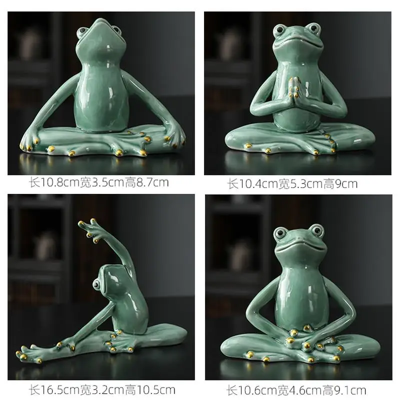 Ceramic Yoga Tea Pet Home Soft Pack Wine Cabinet TV Gift Small Ornament Desktop