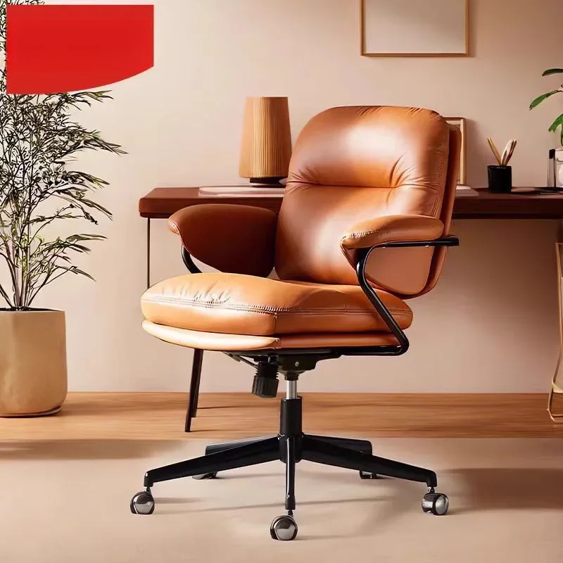 Computer Home comfortable sedentary office Study chair Leather swivel Book desk chair Bedroom study chair