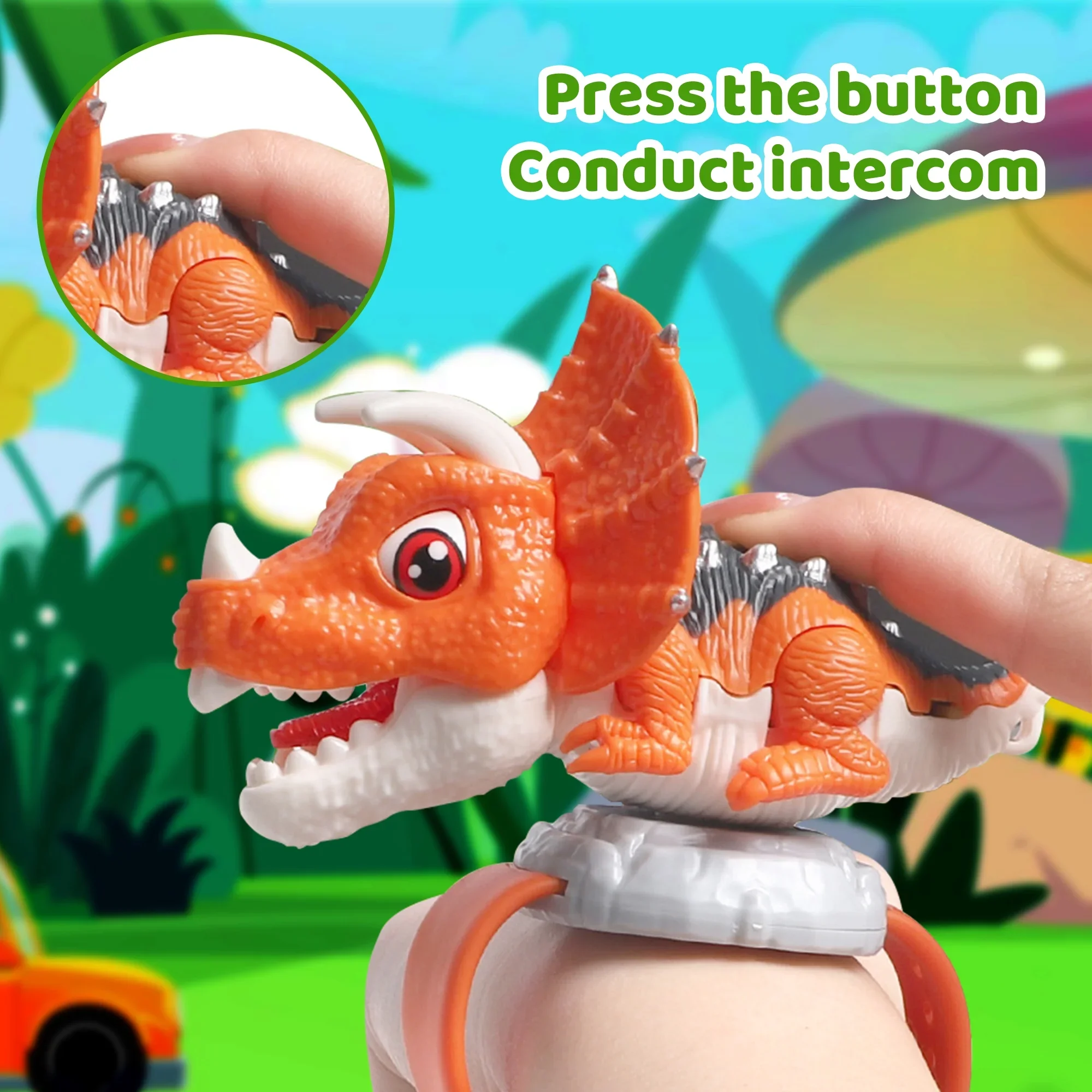 子供用恐竜トランシーバーおもちゃ、長距離インタラクティブコミュニケーションブレスレット、子供へのギフト、USB充電屋外遊び