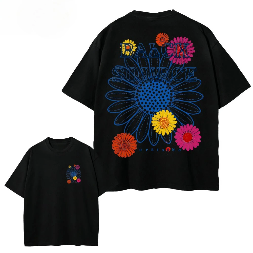 Vintage Daisy Floral Graphic T Shirt Colorful Sunflower Print Unisex Cotton Crew Neck Short Sleeve Street Casual Tee Loose Top