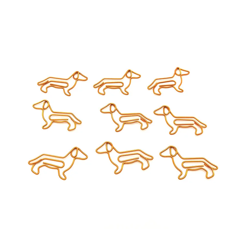 New Dachshund Dog Paper Clips Orange Dark Gold Dog Paperclip Styling Pin For Planner Notebook Pins Animal Paper Clip