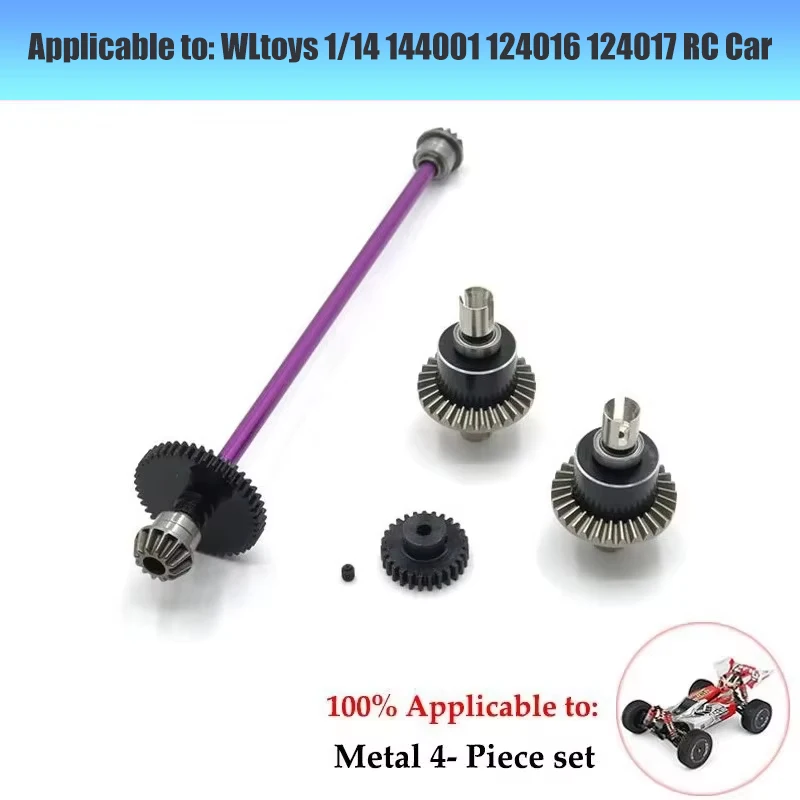 Metal Aluminum Upgrade Kit for WLtoys 144001 124016 124017 124018 124019 Blue Screw Box Bumper Steering Cup CVD Drive Shaft