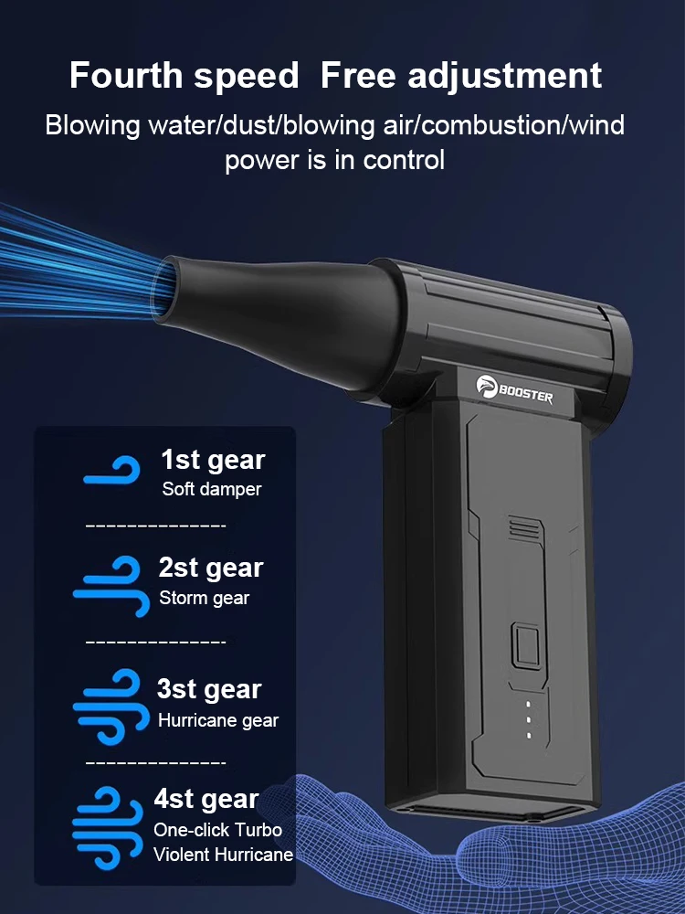 Poderoso USB recarregável elétrico Air Blower, Turbo Jet Fan, Brushless Motor, de alta velocidade, Violento Cabelo Secador, Poeira Blower, 130000 RPM