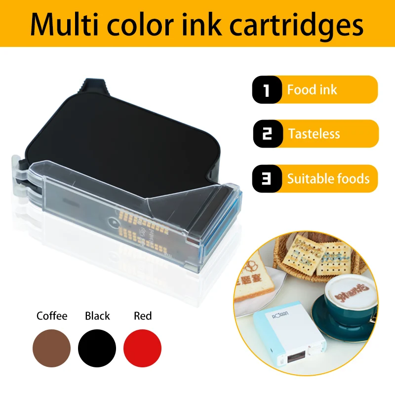 Yaomatec Portable Colorful Food Printer logo Picture Inkjet Printer DIY Bread Coffee Beer Cake Food Edible Ink Jet Printer
