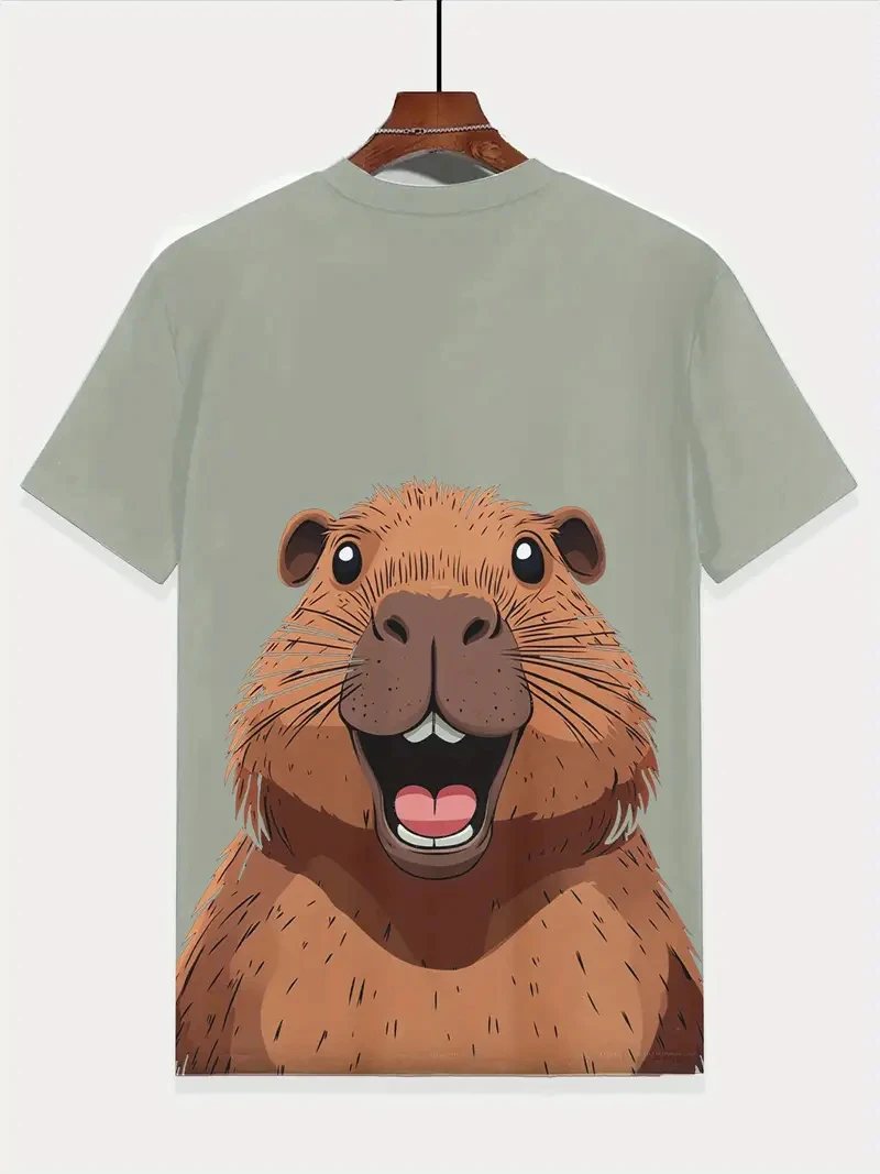 

Cute Capybara Graphic T Shirts For Men Fashion Summer Streetwear 3D Printed Kids T-shirts Loose Harajuku Short Sleeve Tees Tops