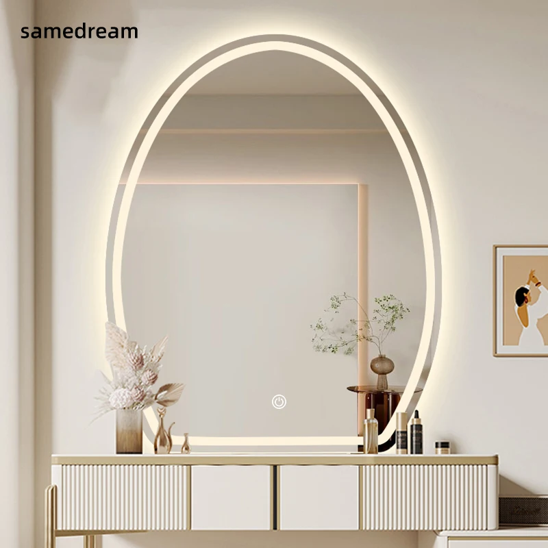 Girls Wall Makeup Mirror Hook Bathroom Luxe Kawaii Makeup Mirror Sticker Asthetic Ozdoby Do Pokoju Home Design Accessories