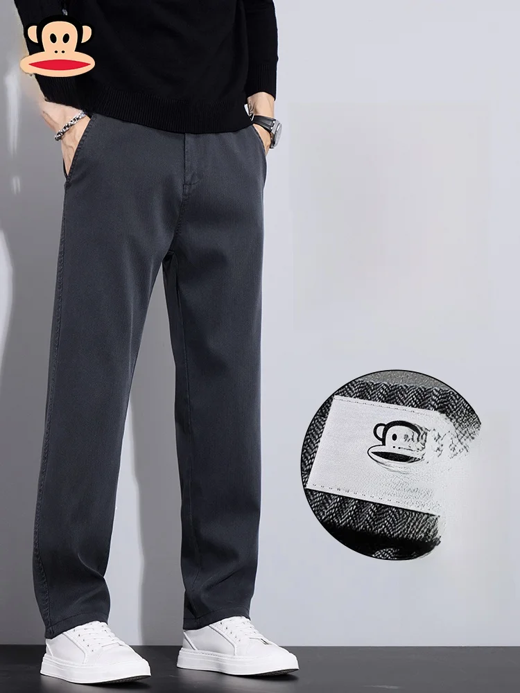 

PaulFrank ey Fce Lined Straight Leg Casual Pants Men's Spring New Faion Brand Loose Fit Trousers Casual Sle