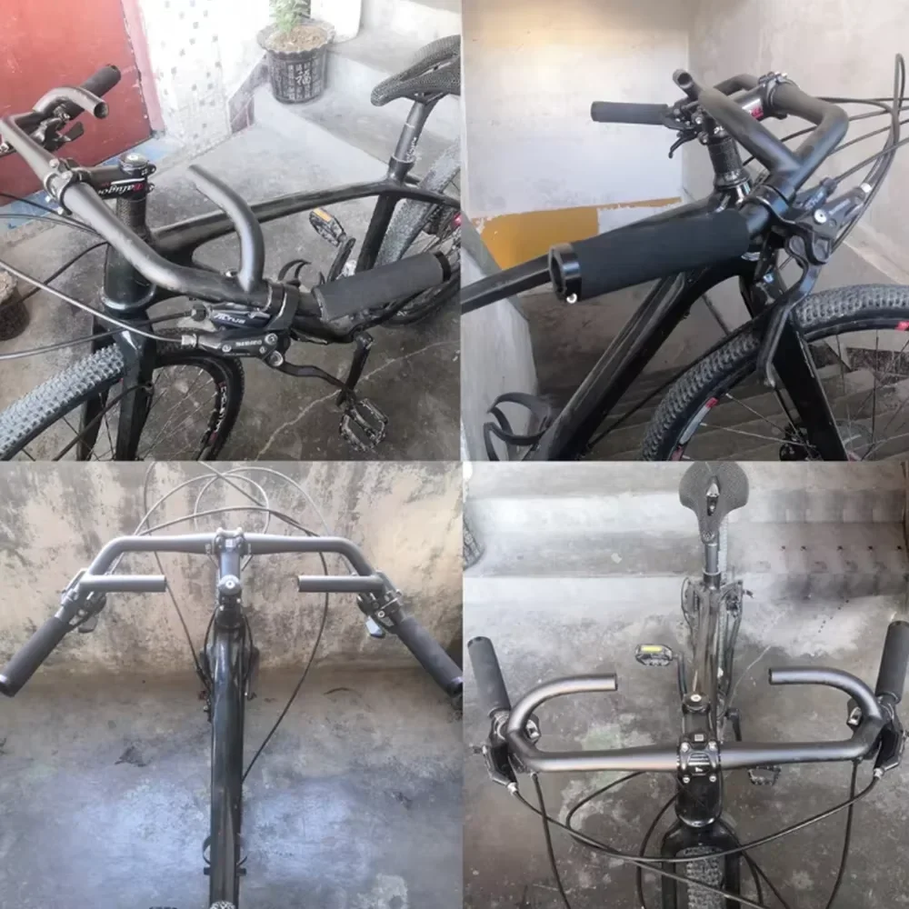 Leisure Comfortable Popular Fixture Diameter 31.8 MTB Carbon Texture Modify Upgrade Retro Outward Swept Angled Bicycle Handlebar