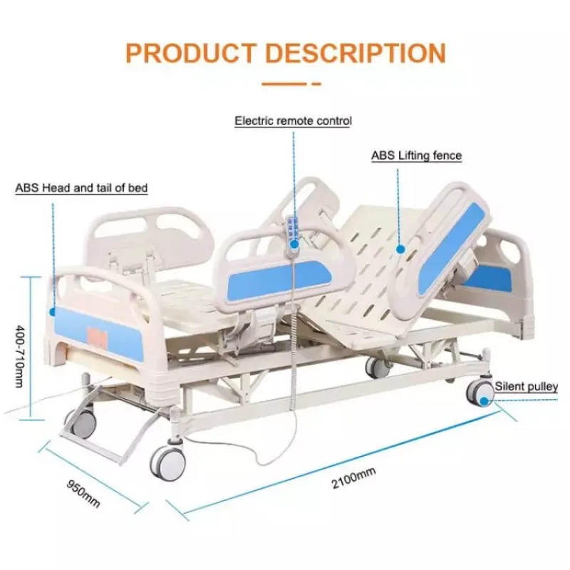 High Quality R&D us ed backrest frame hospital bed remote control examination bed medical electric