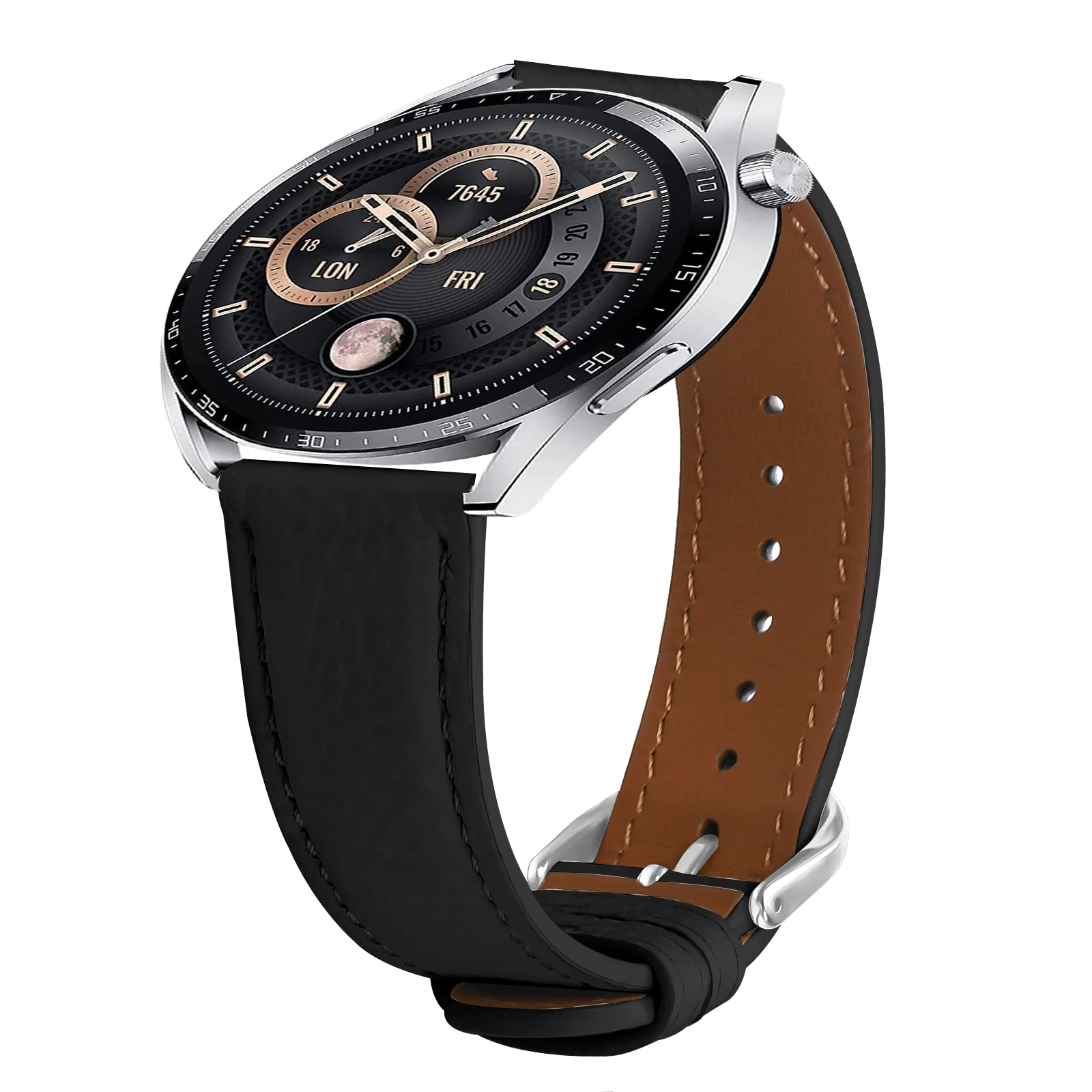 حزام بديل لساعة Samsung Gear S3 Classic / S3 Frontier / Watch3 مقاس 45 ملم من جلد البولي يوريثان مع إبزيم معدني #2