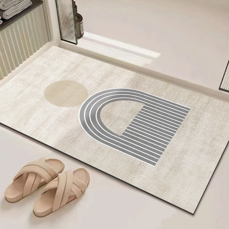 Minimalistische Moderne Badezimmer-Bodenmatte Wasserabsorbierend und Rutschfest Diatomeenerde Schnelltrocknende Duschmatte