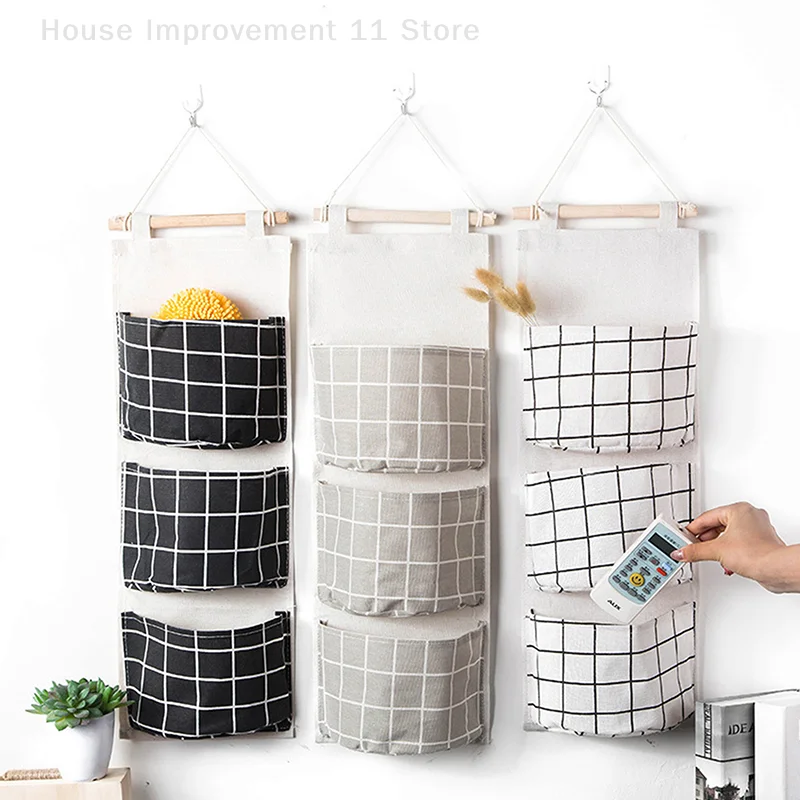 

3 Pockets Hanging Organizers Waterproof Hanging Storage Bag Wall Mounted Closet Organizer Sundries Bags Home Decor