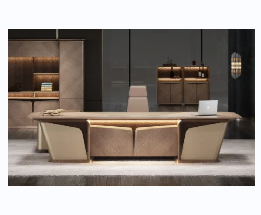 Ekintop Office Furniture Modern Open Space Standard CEO Boss Desk Luxury Computer Office Table Desk With Lock
