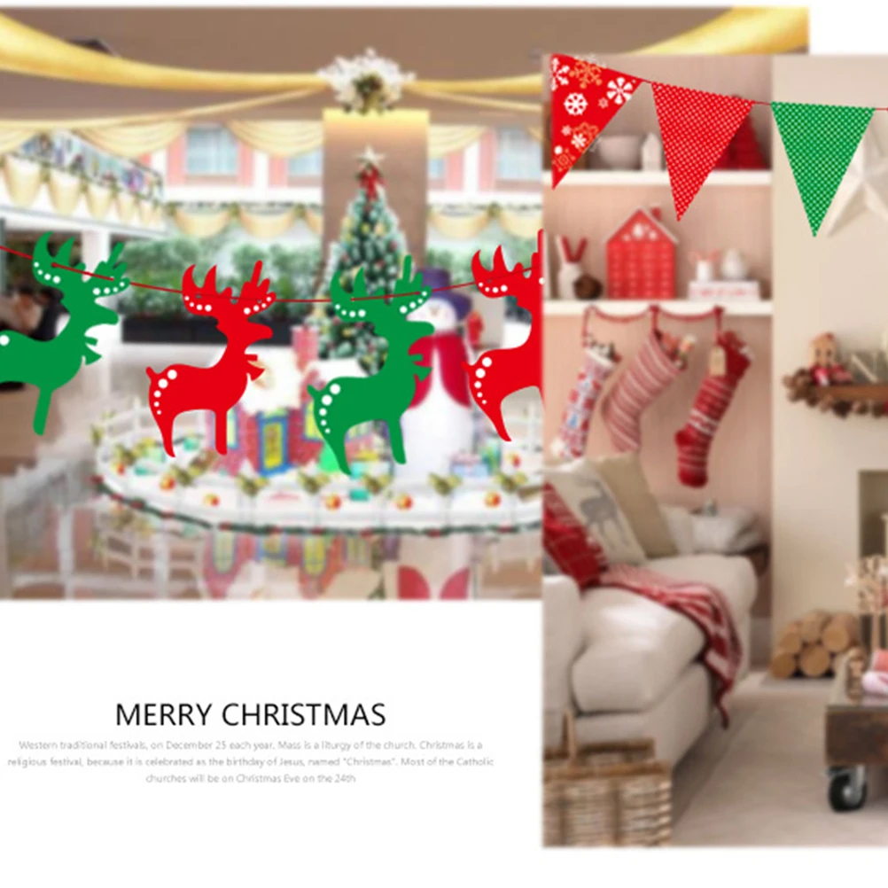 

3.5m Merry Christmas Flag Garland Letter Banner Decorative Chain for Living Room Holiday Party Decoration Flag Banner