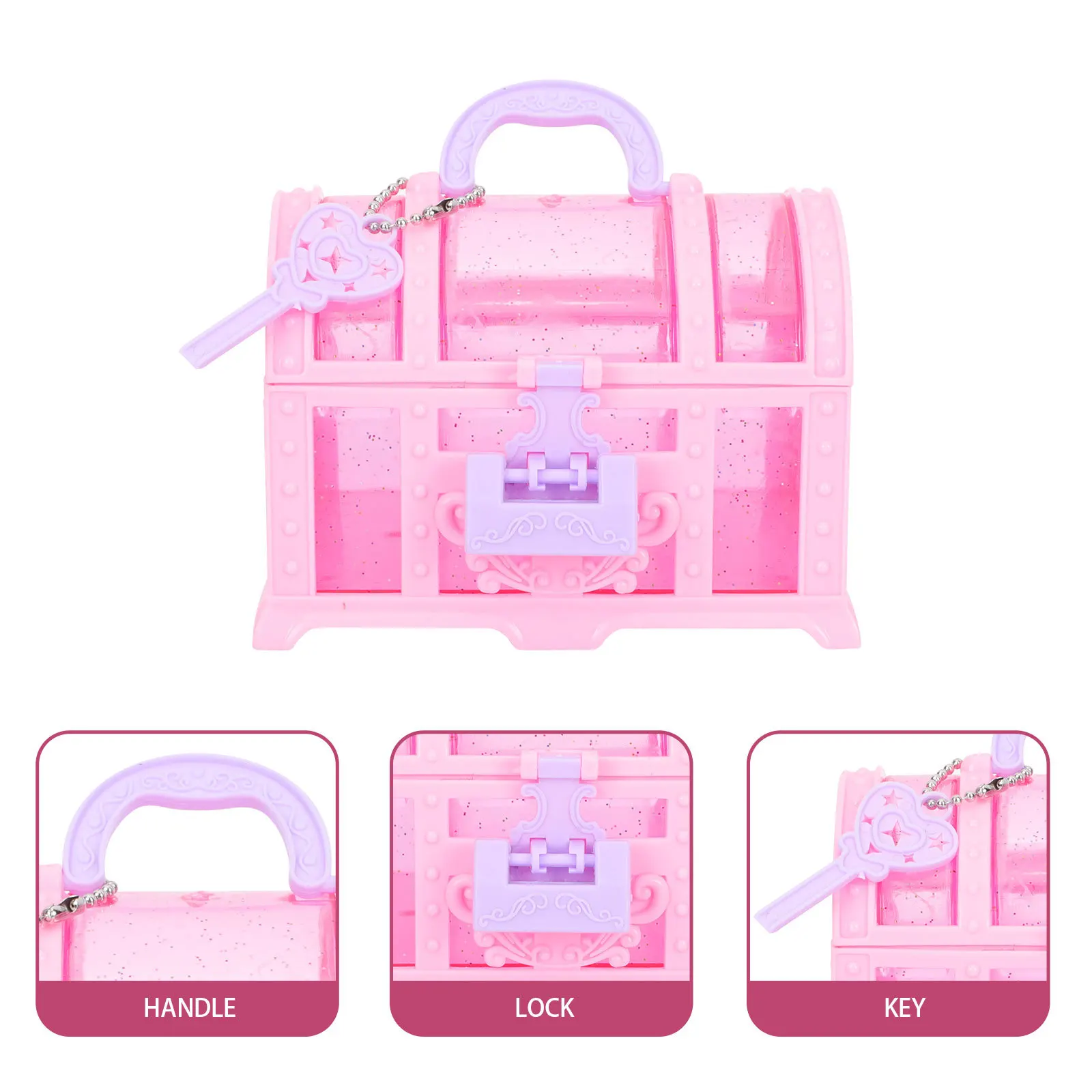 

2Pcs Room Ornament Treasure Box for Jewelry Storage Container with Lock Functional Piggy Bank for Home
