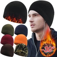 1/3Pcs Fleece Hat Tactical Windproof Outdoor Hiking Accessories Hunting Military Men Caps Snowboard Cycling Warmer Beanies