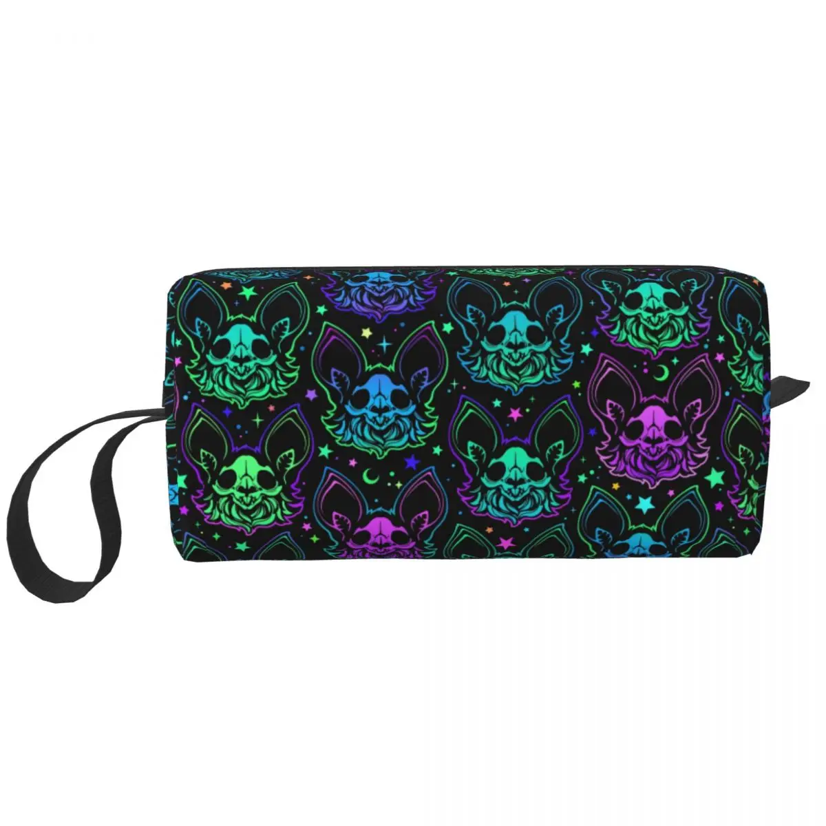 

Custom Halloween Bat Sugar Skull Galaxy Stars Moon Makeup Bag for Women Travel Cosmetic Organizer Fashion Storage Toiletry Bags
