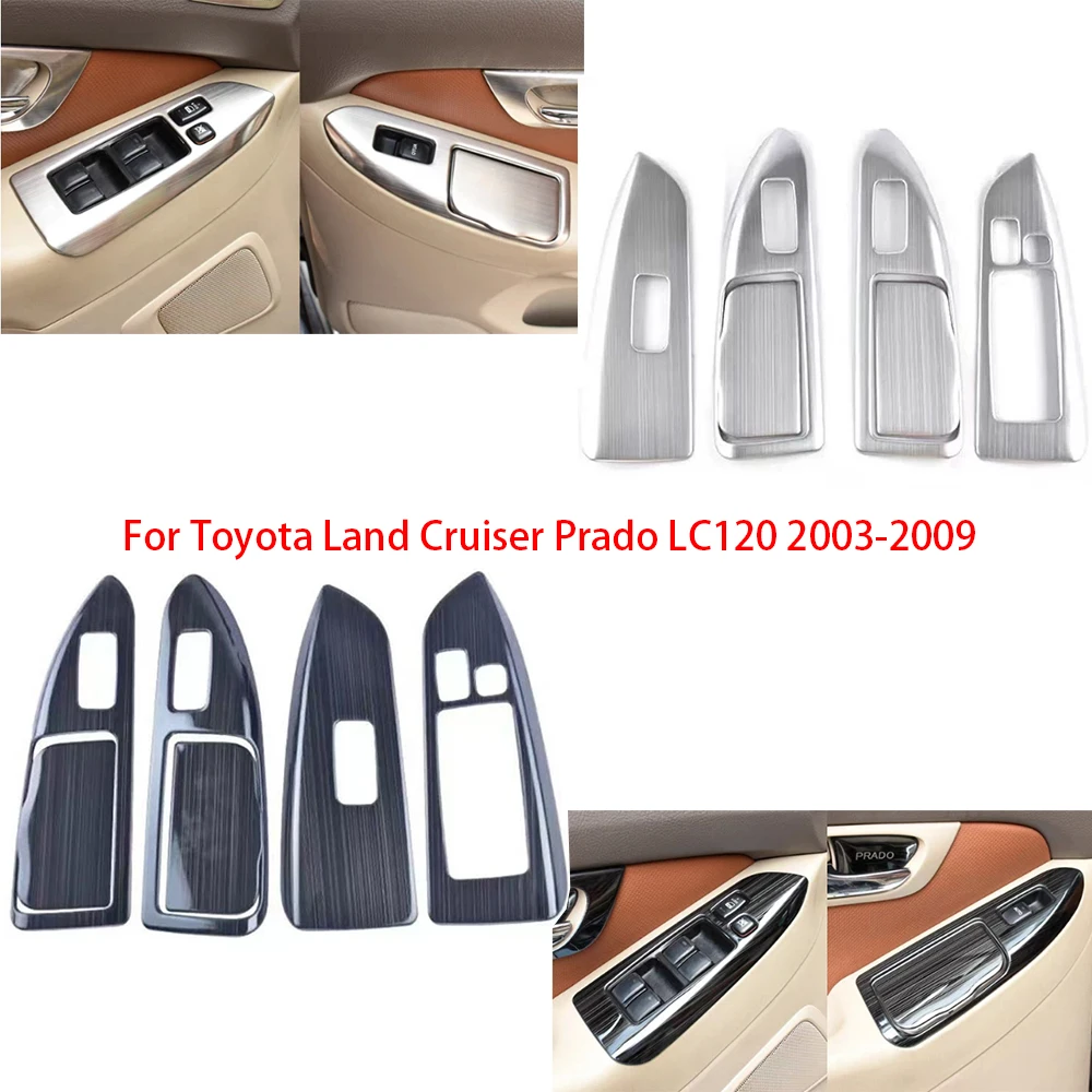 

4PCS For Toyota Land Cruiser Prado LC120 2003-2009 Door glass lift control switch decorative panel switch panel cover