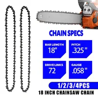 1/2/3/4 Uds 18 pulgadas 72 enlace de transmisión 36 cortador 0,325 ""paso.058"" cadena de sierra de motosierra para poda herramienta de carpintería de jardín